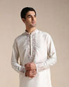 Creamy White Embroidery Detailed Kurta Set image number 0